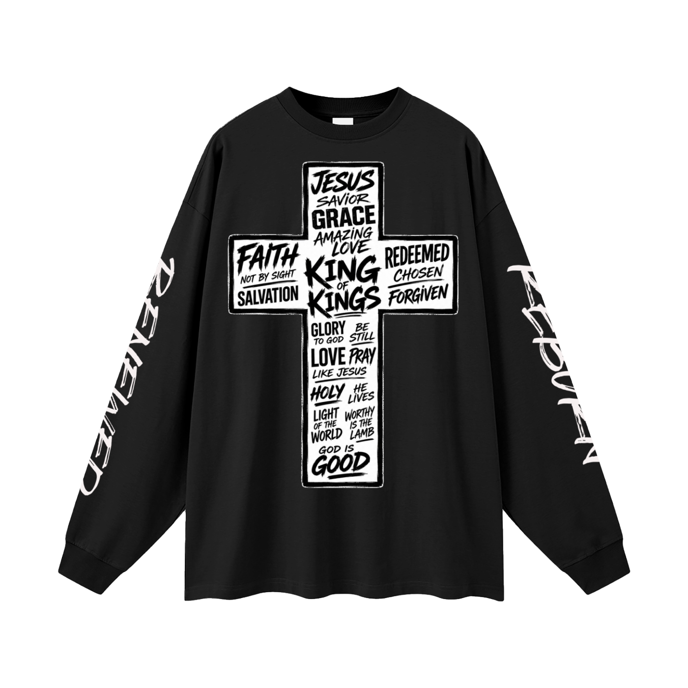 Redeemed Cross - Washed Black Long Sleeve