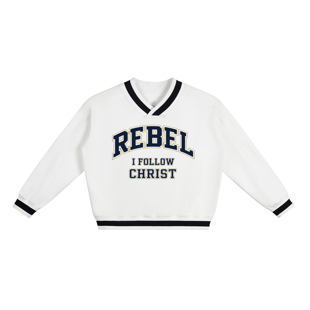 Faith Rebel - Varsity Navy Crewneck