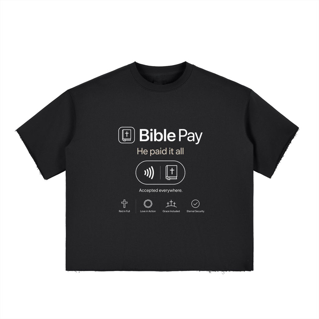 Bible Pay - Graphic Black Boxy Tee