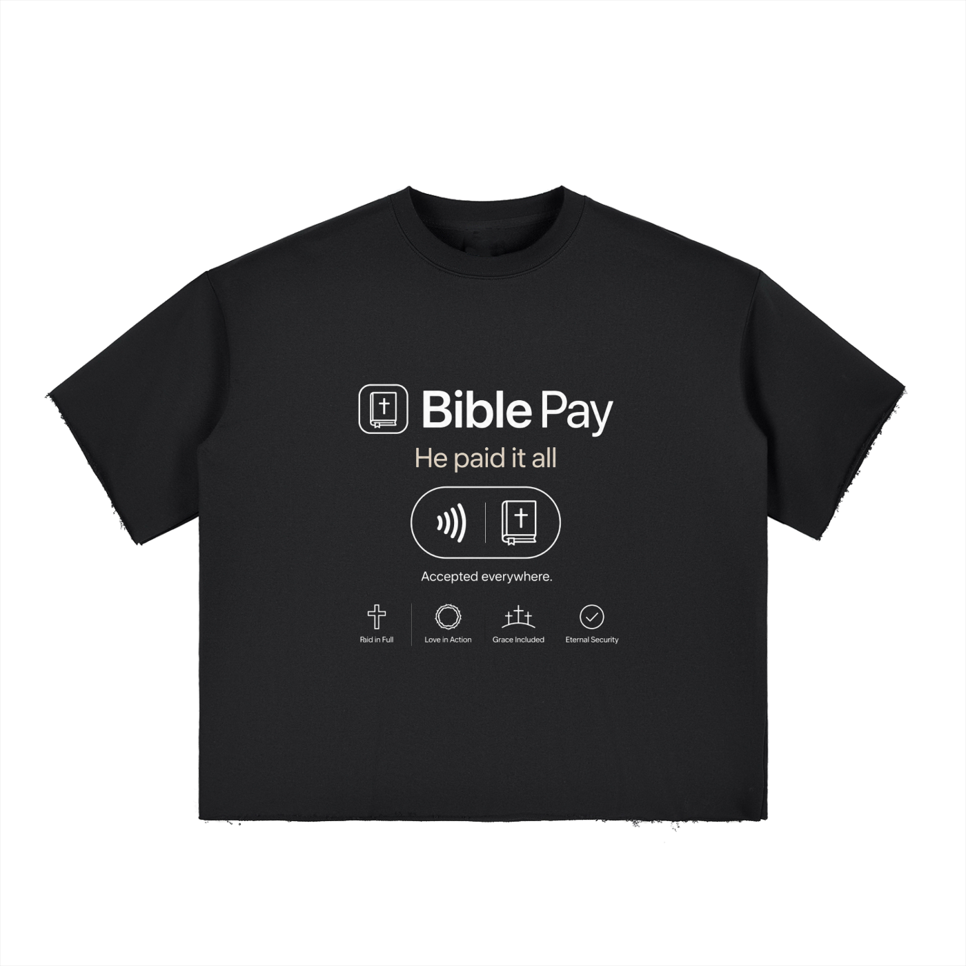 Bible Pay - Graphic Black Boxy Tee