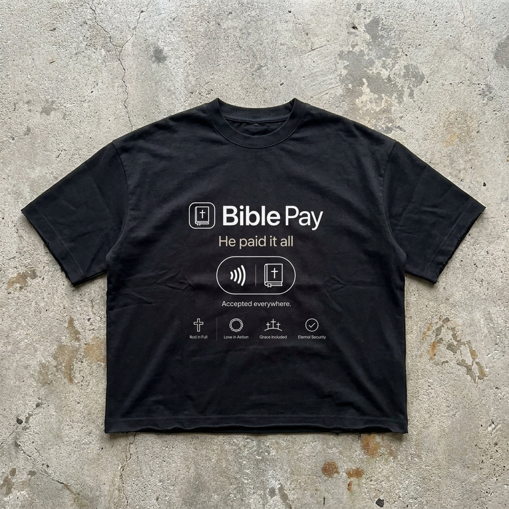 Bible Pay - Graphic Black Boxy Tee