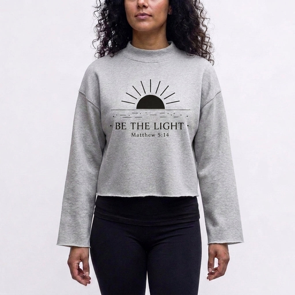 Be The Light - Cropped Mock-Neck Sweatshirt