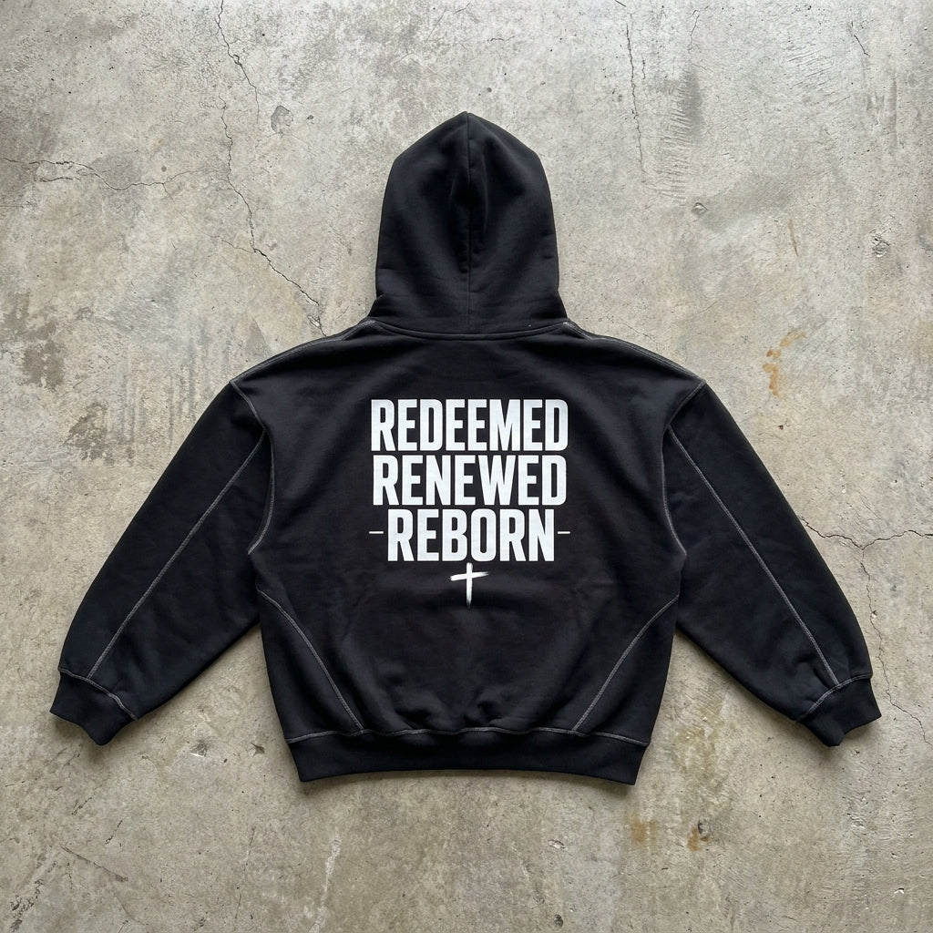 Chosen Renewal - Black Contrast Stitch Hoodie