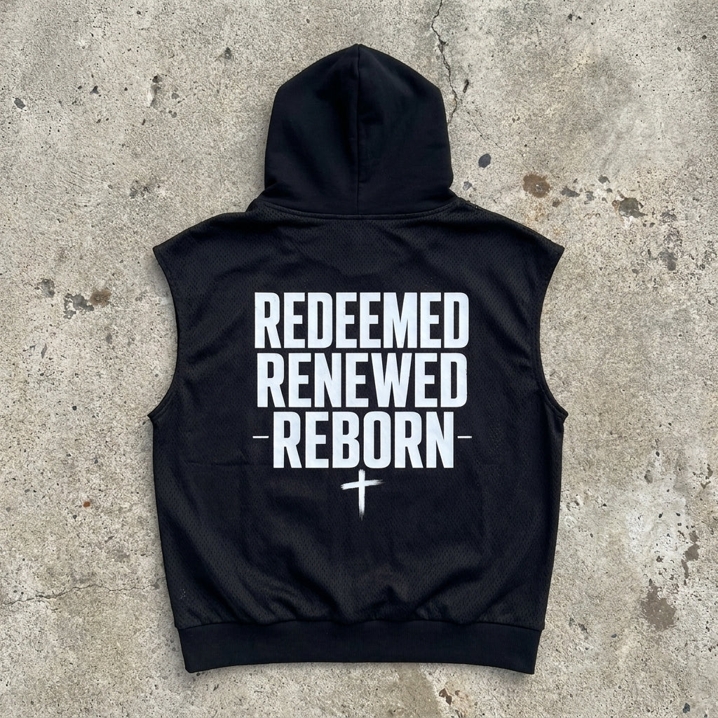 Redeemed - Sleeveless Mesh Hoodie