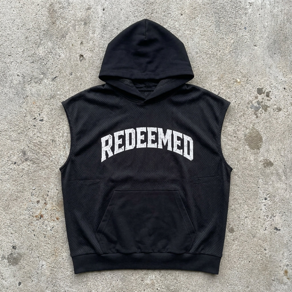 Redeemed - Sleeveless Mesh Hoodie