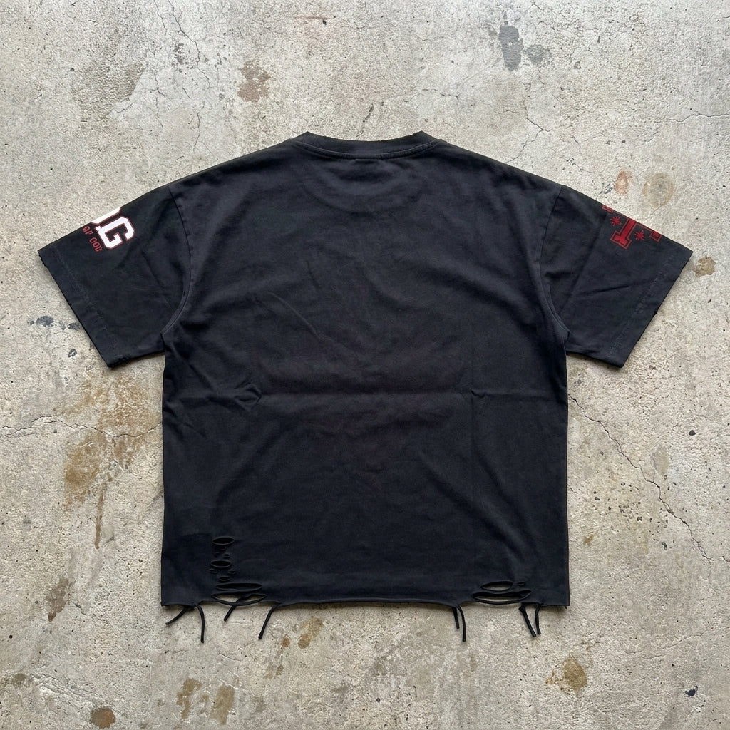 Servus Dei - Distressed Black Graphic T-Shirt