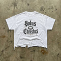 Solus Christus Raw Hem Crop Tee