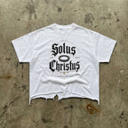 Solus Christus Raw Hem Crop Tee