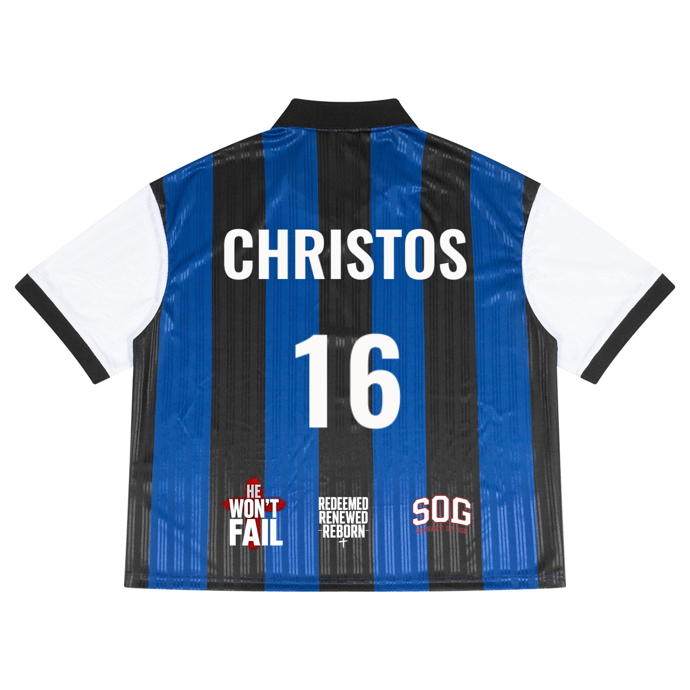 Unisex Boxy Striped Collared Soccer Jersey