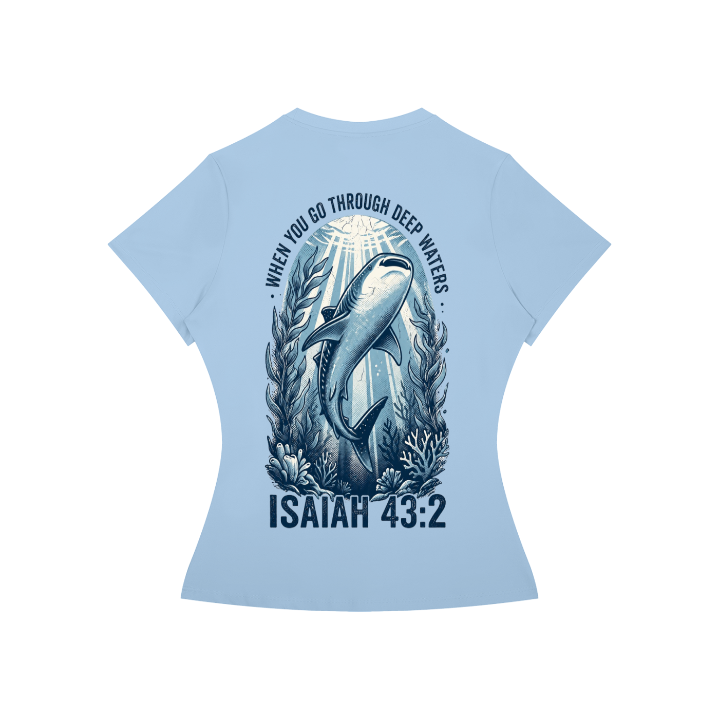 Deep Waters - Sky Blue Fitted Tee