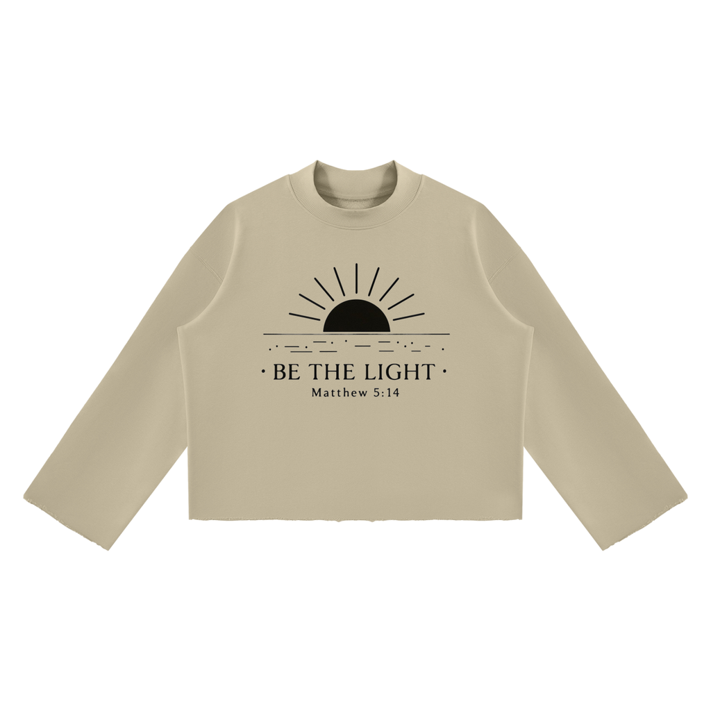 Be The Light - Cropped Mock-Neck Sweatshirt