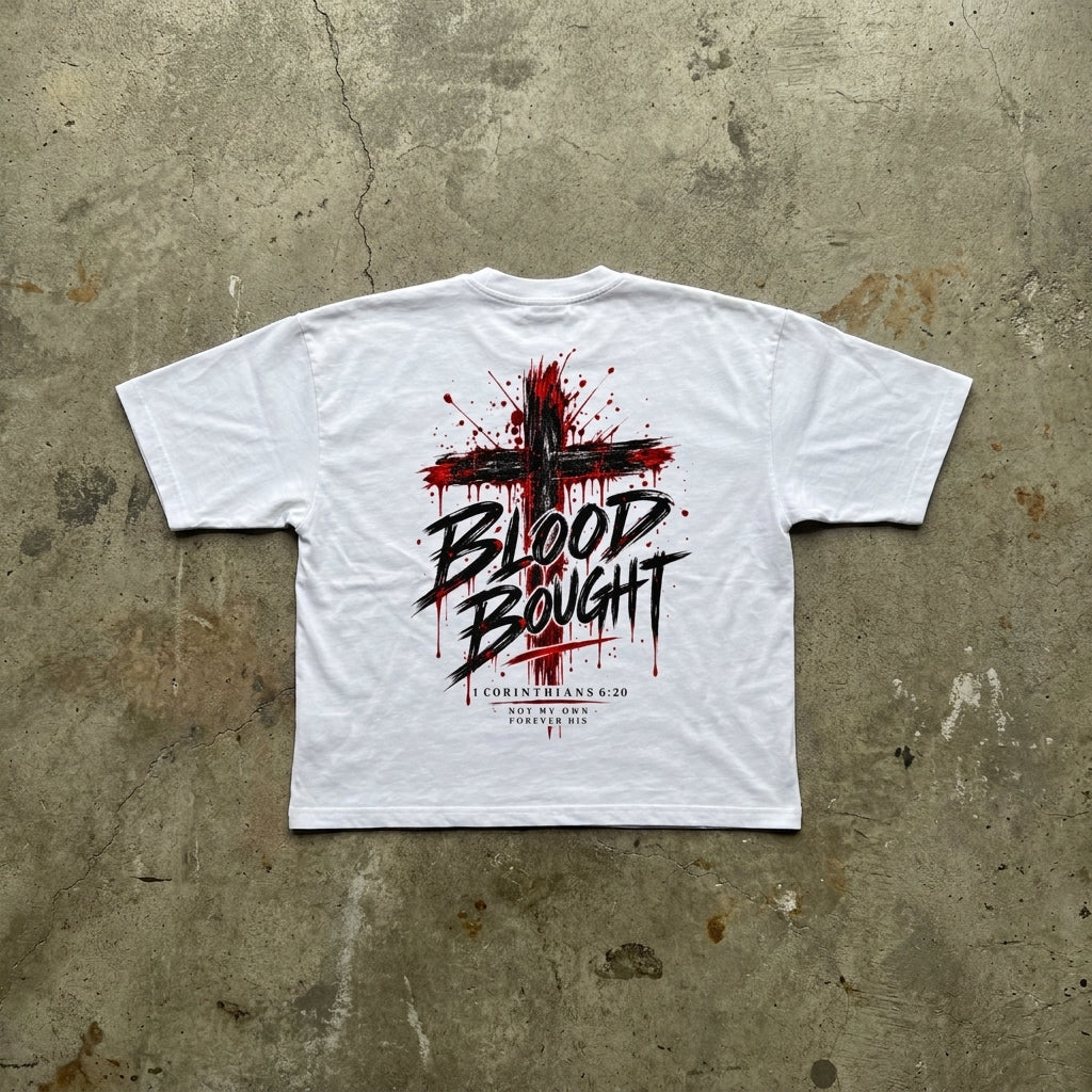 Blood Bought - Boxy White Tee