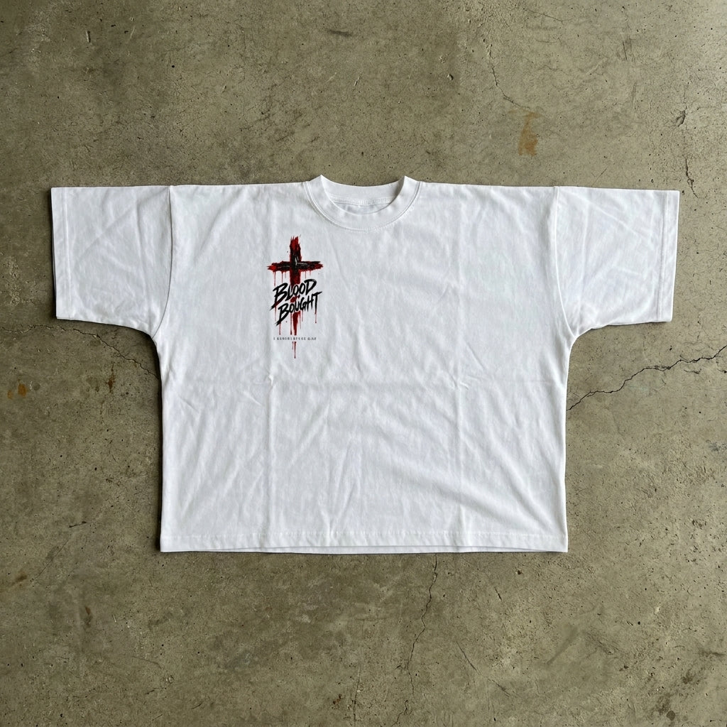 Blood Bought - Boxy White Tee