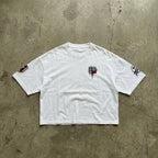 The Way - Distressed White Crop Tee
