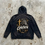 Redeemed Chosen - Washed Black Zip Hoodie