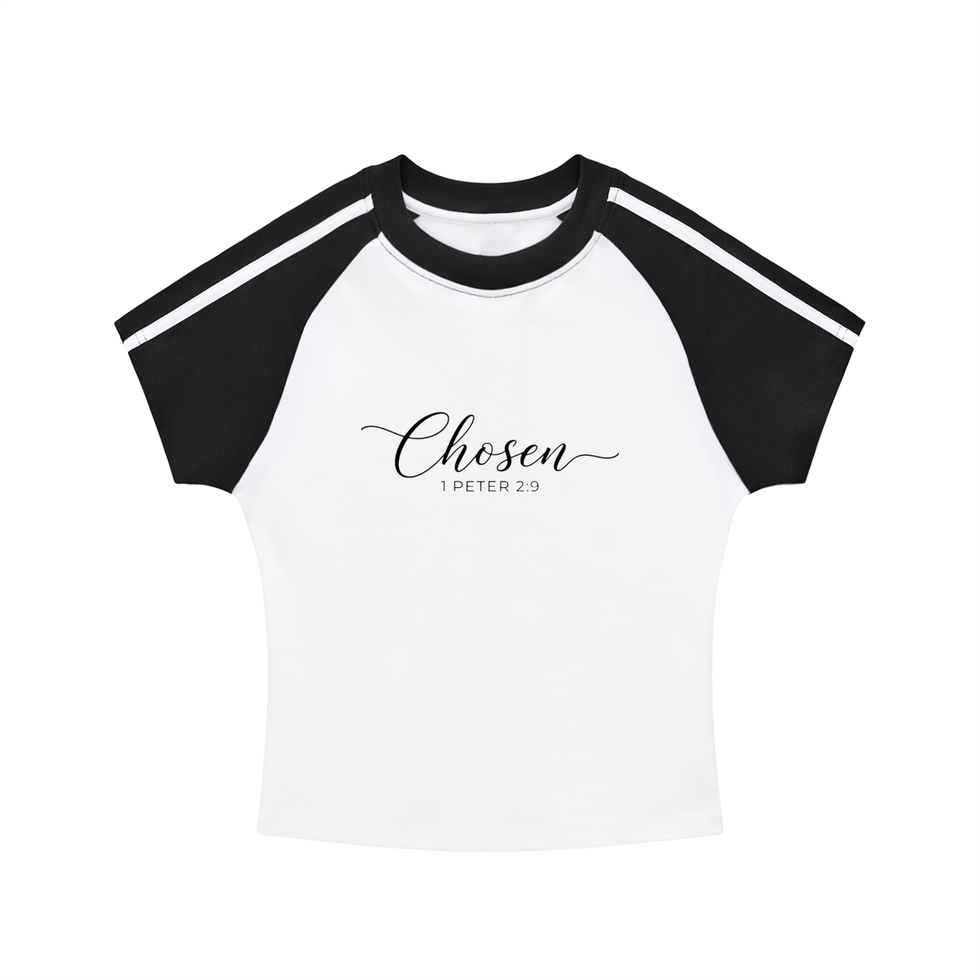 Chosen Grace - Black and White Women’s Baby Tee