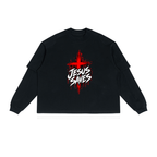 Jesus Saves - Washed Black Long Sleeve